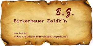 Birkenheuer Zalán névjegykártya